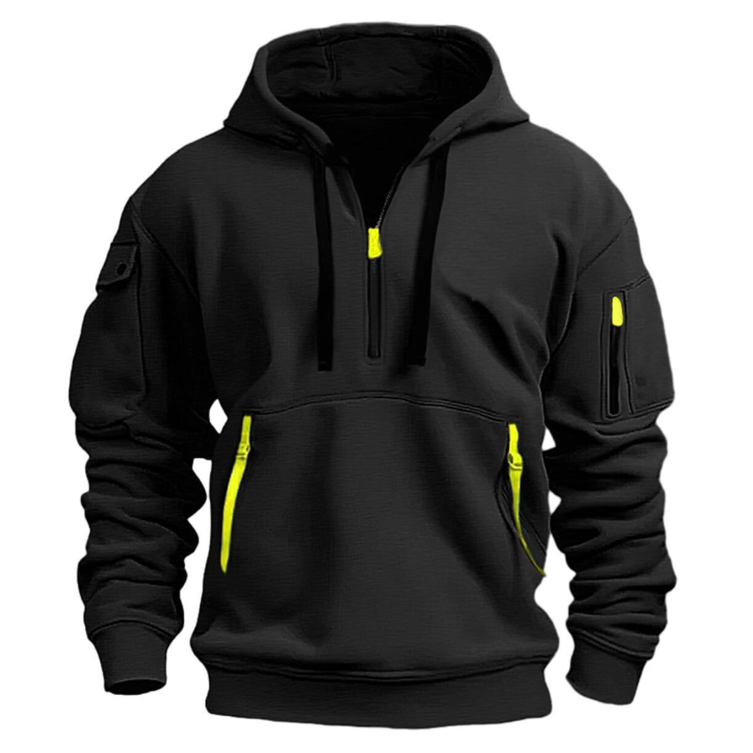 Herenhoodie — zachte hoodie met zakken met ritssluiting voor dagelijks gebruik