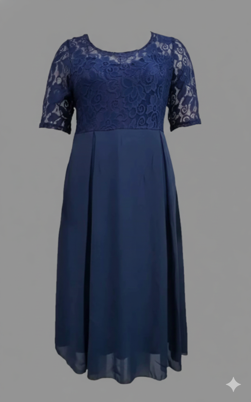Maxi-jurk voor dames, chiffon — met lange mouwen en lichte stretch