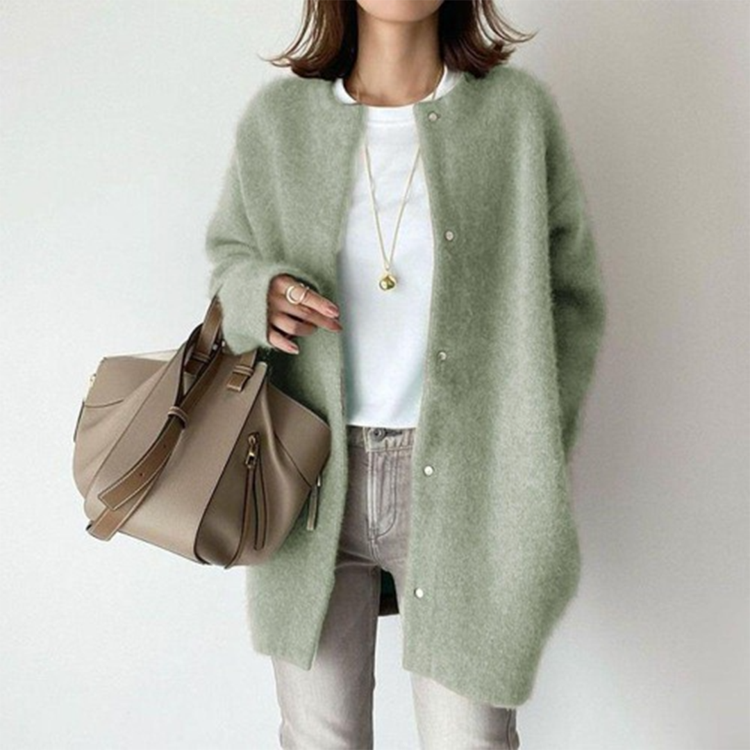 Dames gebreid vest — elegante en casual cardigan van acryl