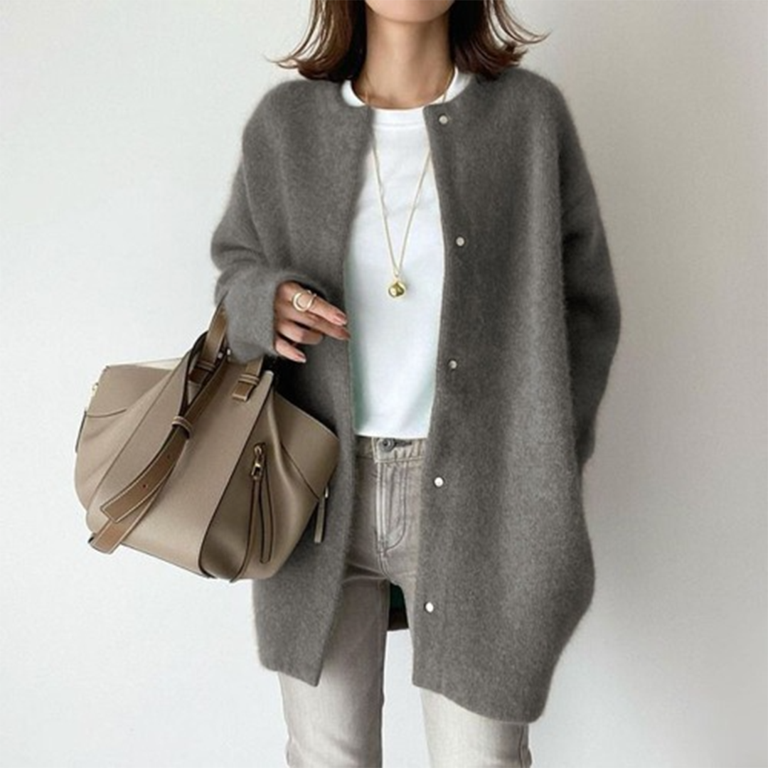 Dames gebreid vest — elegante en casual cardigan van acryl