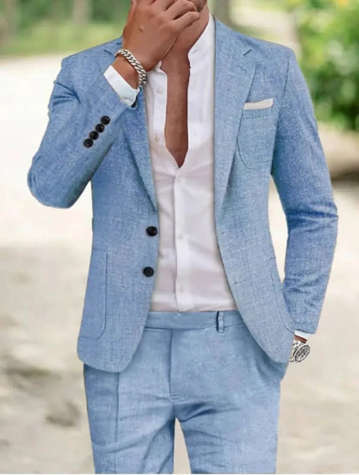 Heren pak, double-breasted — klassieke blazer en pantalon voor feestelijke gelegenheden