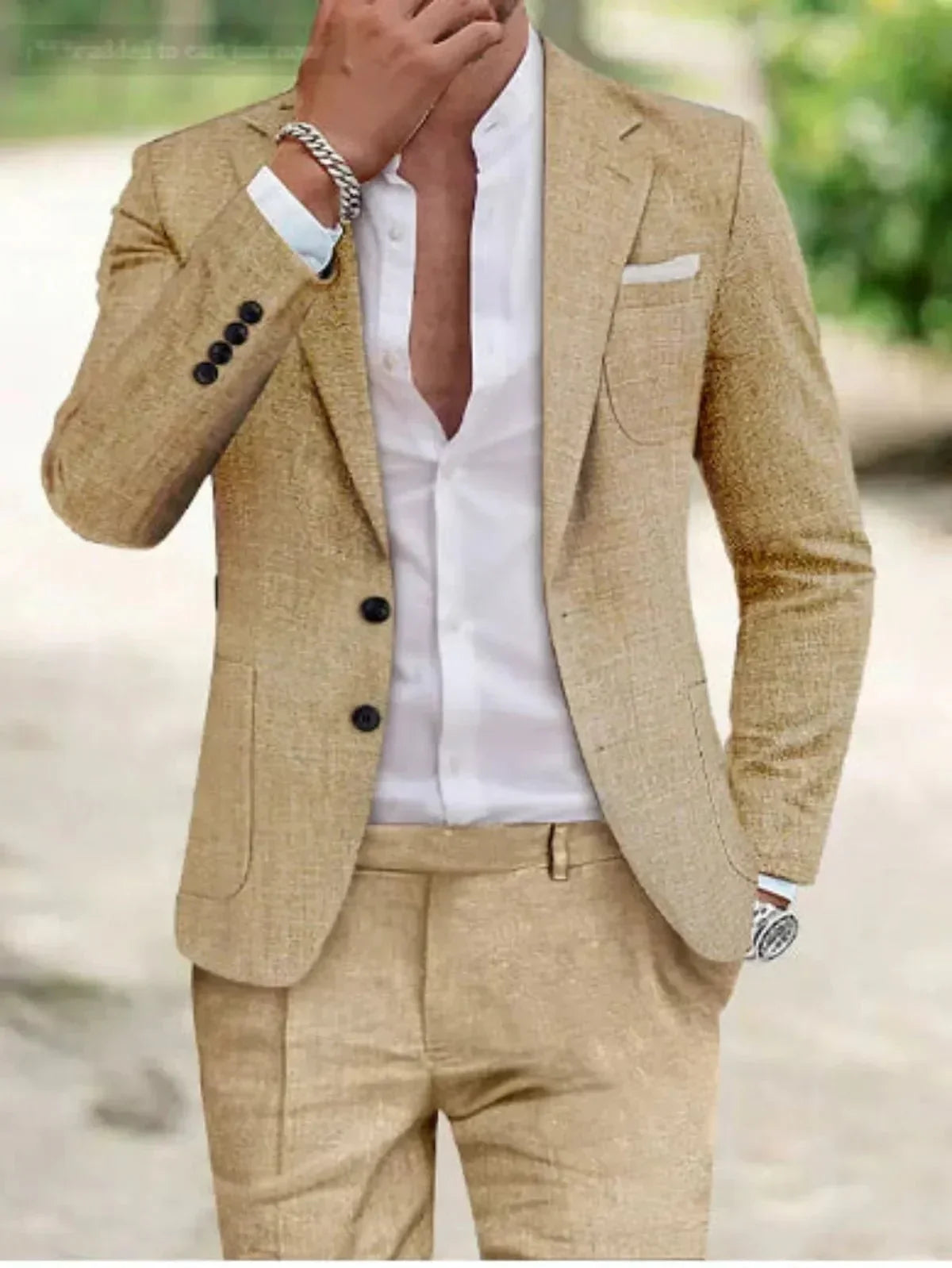 Heren pak, double-breasted — klassieke blazer en pantalon voor feestelijke gelegenheden