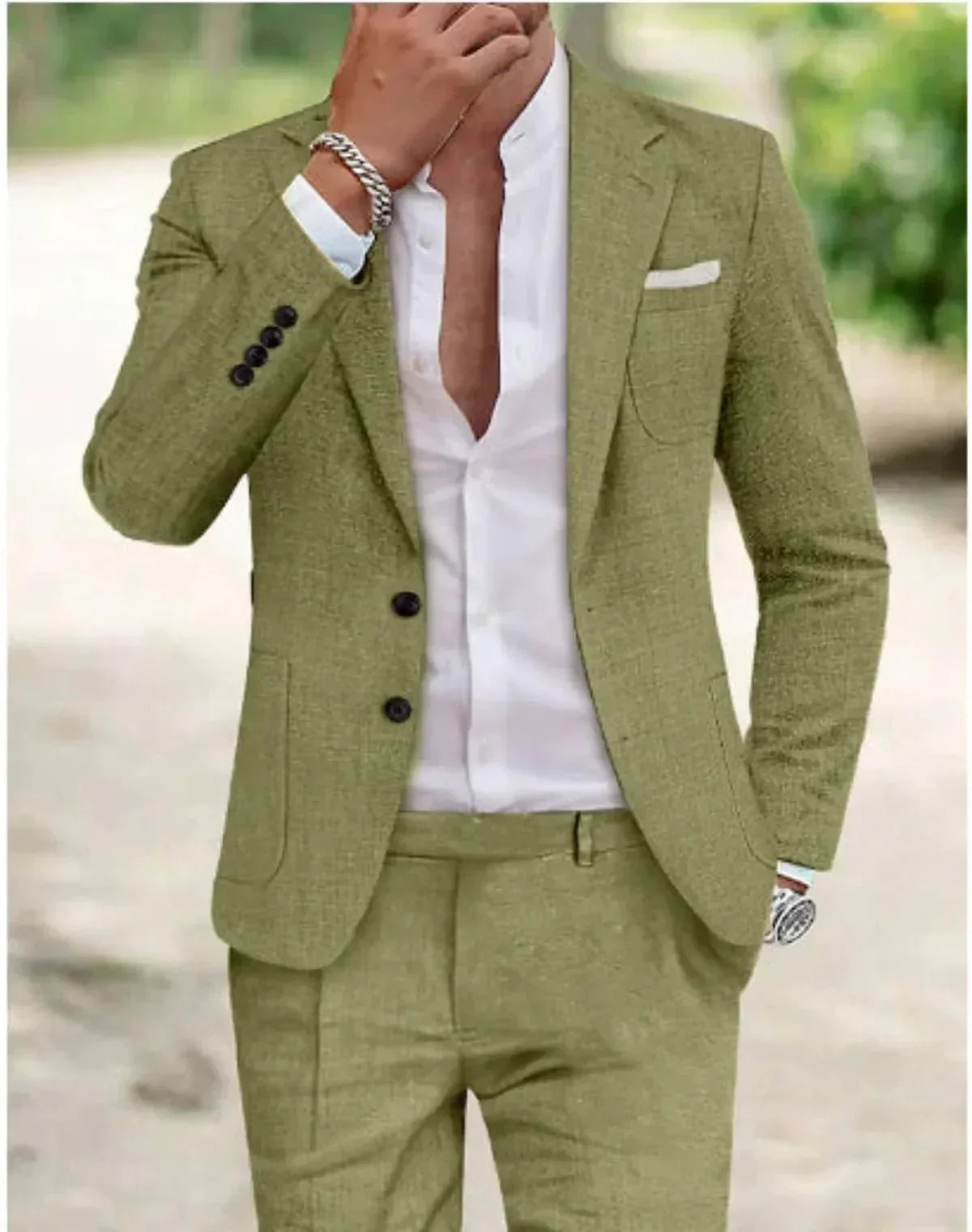 Heren pak, double-breasted — klassieke blazer en pantalon voor feestelijke gelegenheden
