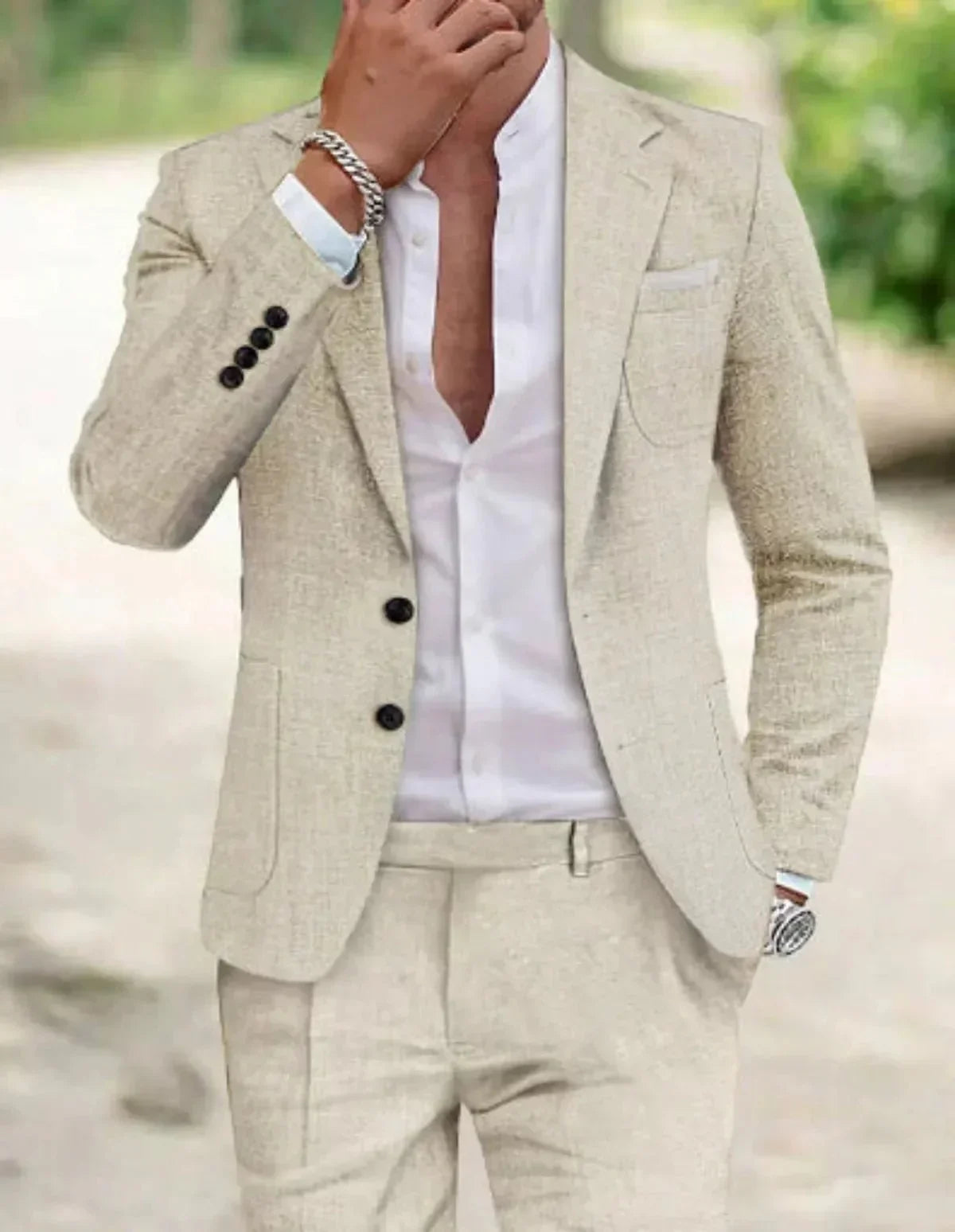 Heren pak, double-breasted — klassieke blazer en pantalon voor feestelijke gelegenheden