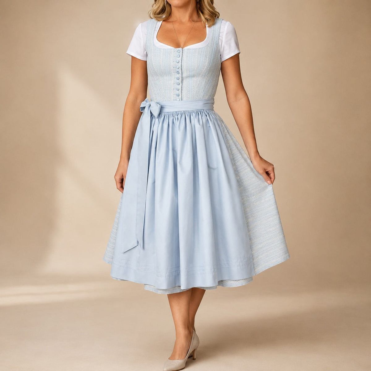 Dirndl dames met strik — klassieke Oktoberfestjurk