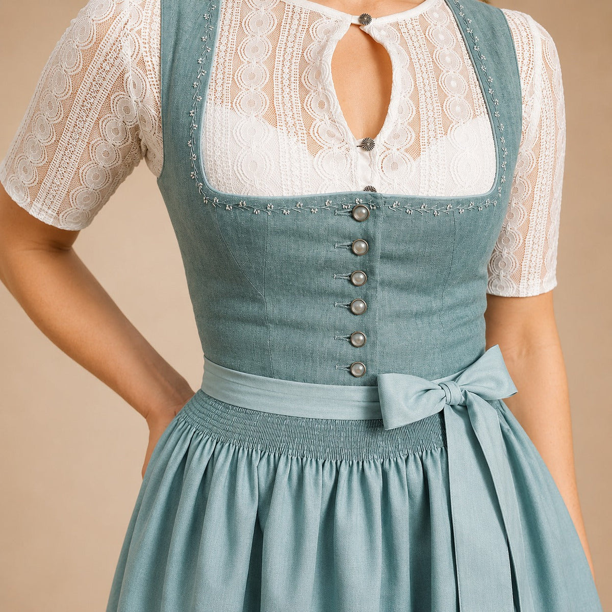 Dirndl dames met strik — klassieke Oktoberfestjurk