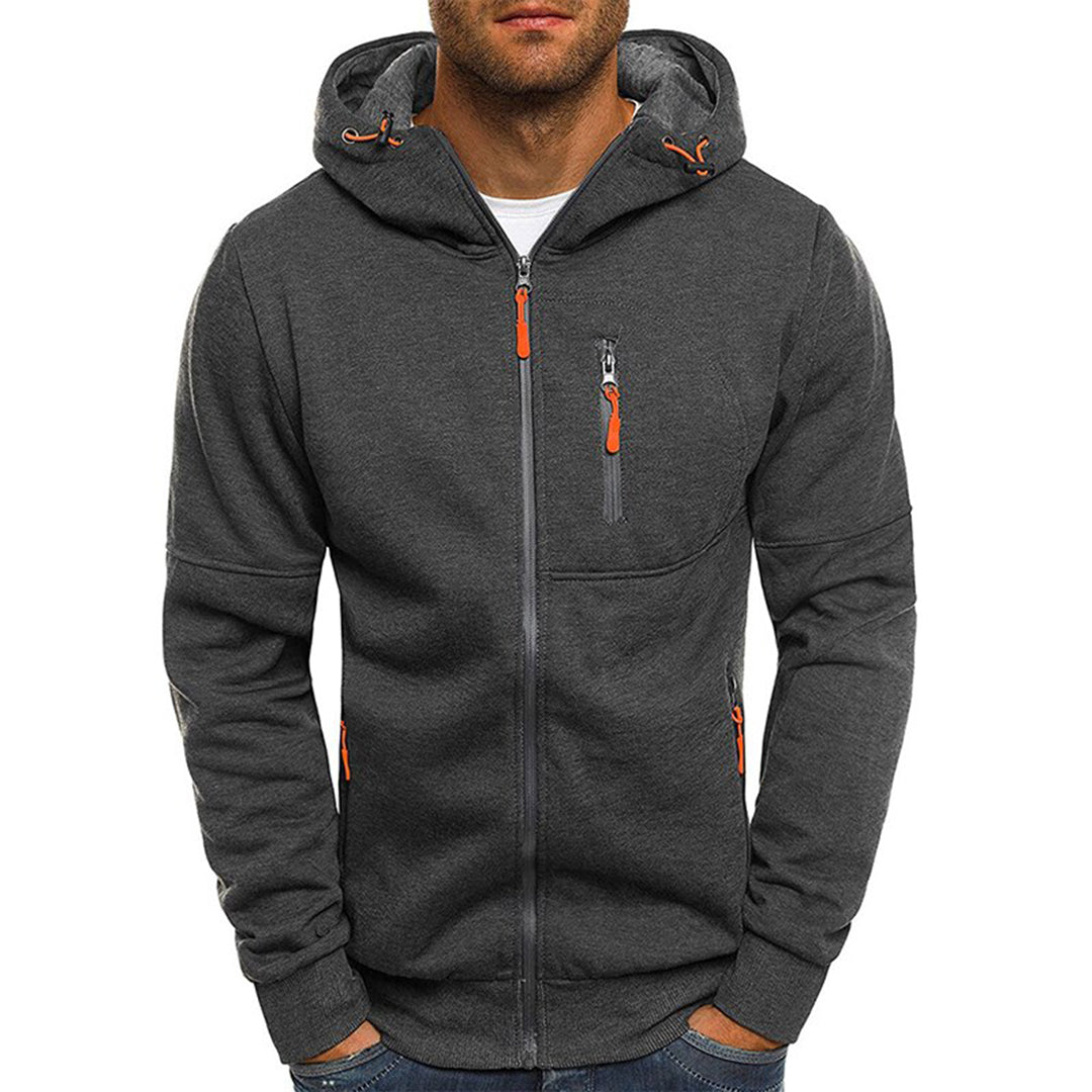Herenhoodie met ritssluiting — zachte hoodie van katoenmix met een relaxte pasvorm