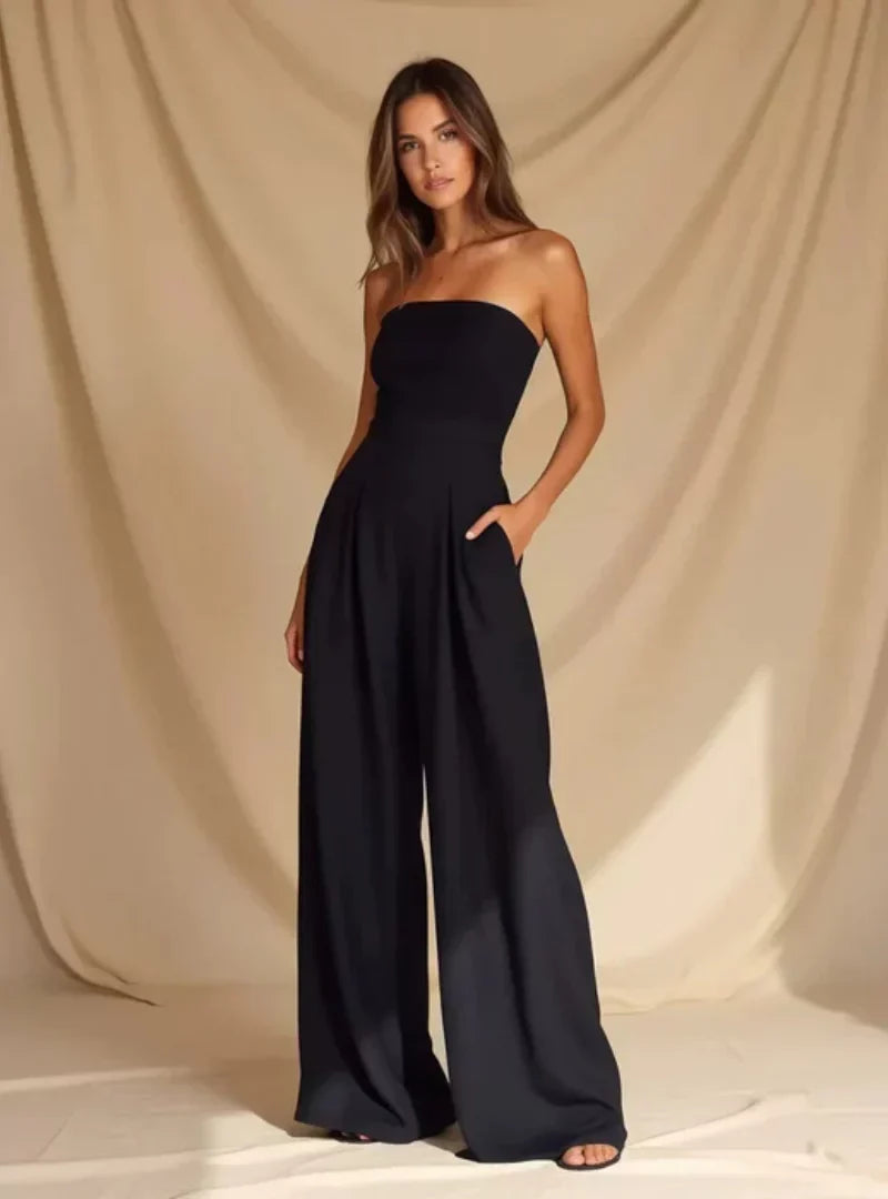 Damesjumpsuit, mouwloos — elegant met wijde pasvorm voor de zomer
