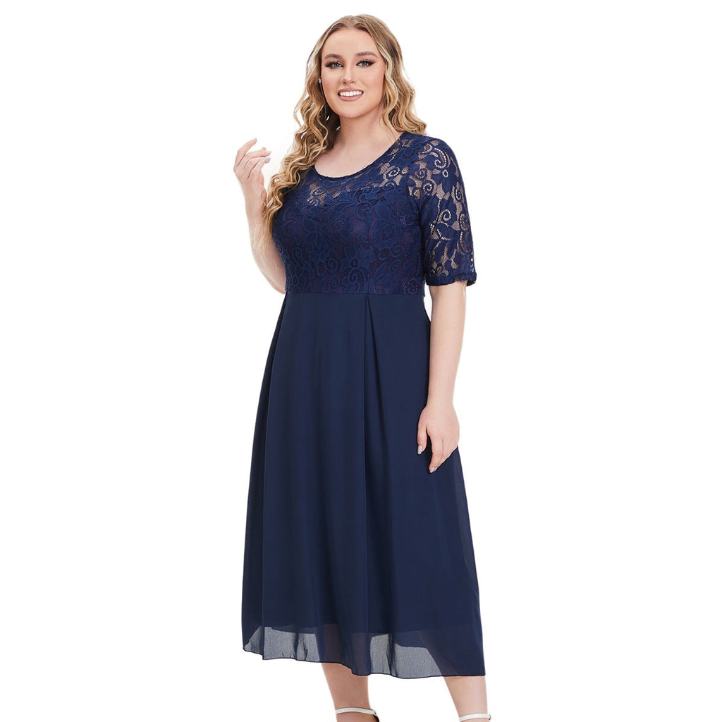 Maxi-jurk voor dames, chiffon — met lange mouwen en lichte stretch