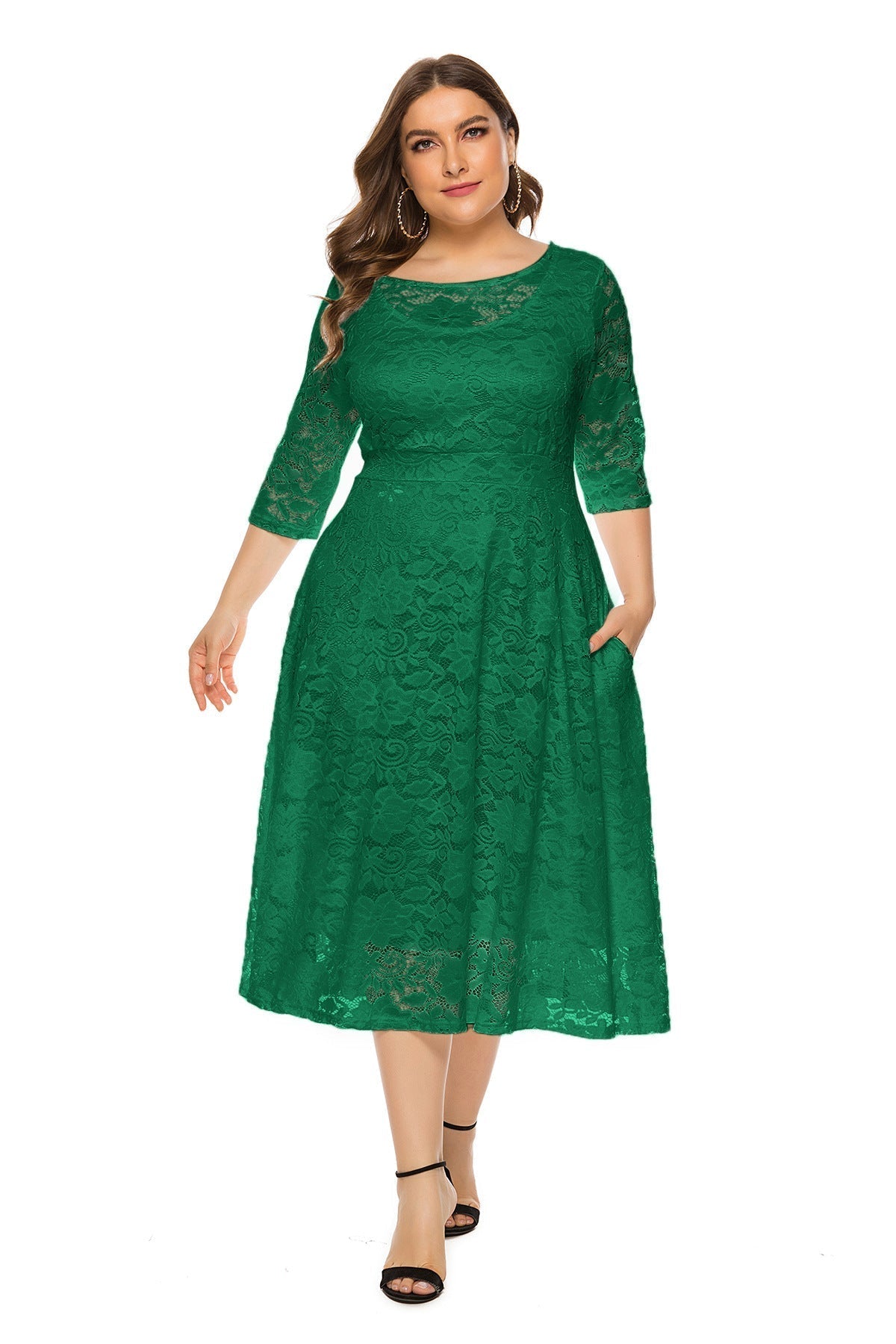 Maxi-jurk voor dames, chiffon — met lange mouwen en lichte stretch