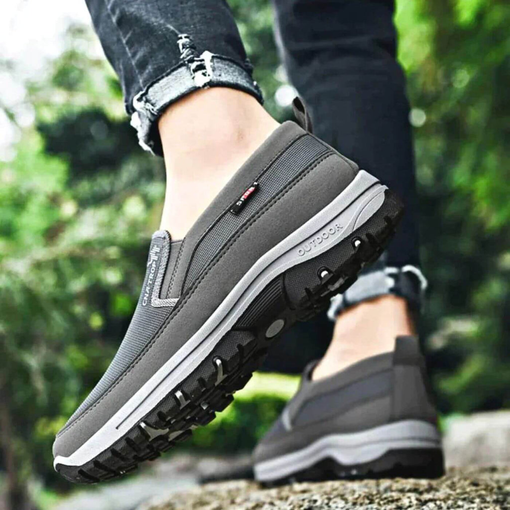 Heren orthopedische schoenen — textiel met anatomisch voetbed en schokabsorberende zool