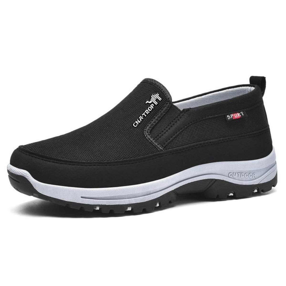 Heren orthopedische schoenen — textiel met anatomisch voetbed en schokabsorberende zool