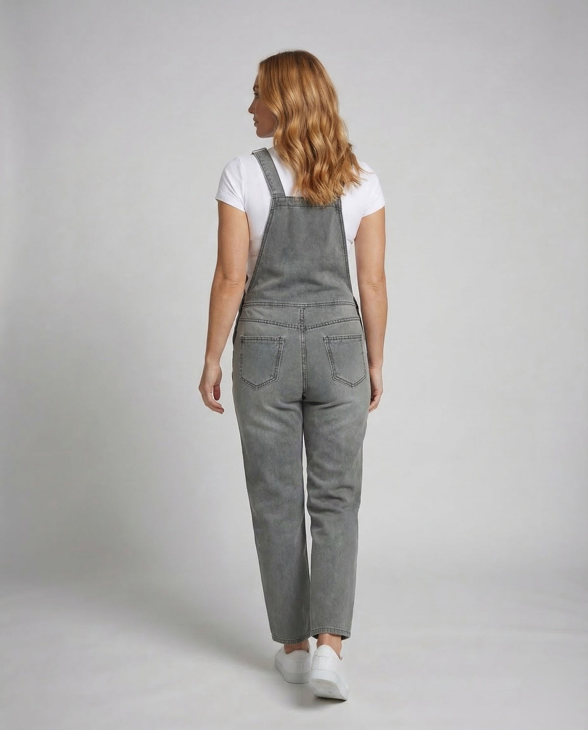 Dames denim overall, mouwloos — stijlvolle jumpsuit van denim