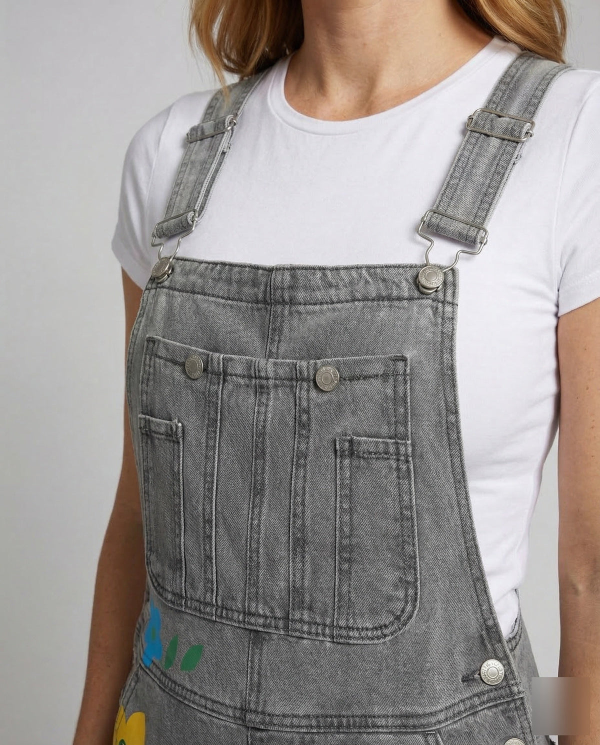 Dames denim overall, mouwloos — stijlvolle jumpsuit van denim