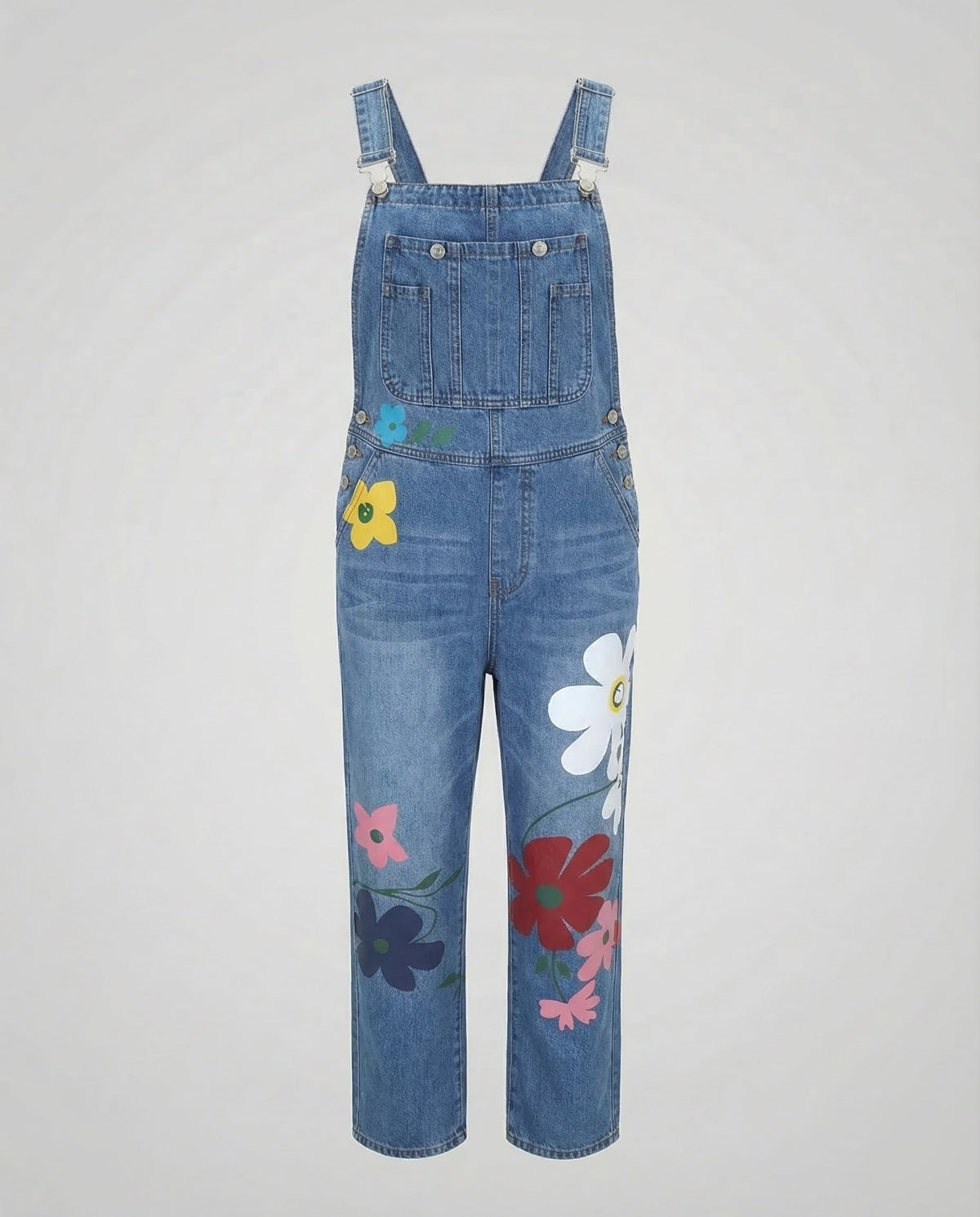 Dames denim overall, mouwloos — stijlvolle jumpsuit van denim