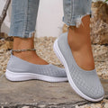 Dames slip-on schoenen — gebreid textiel met ronde neus en flexibele zool