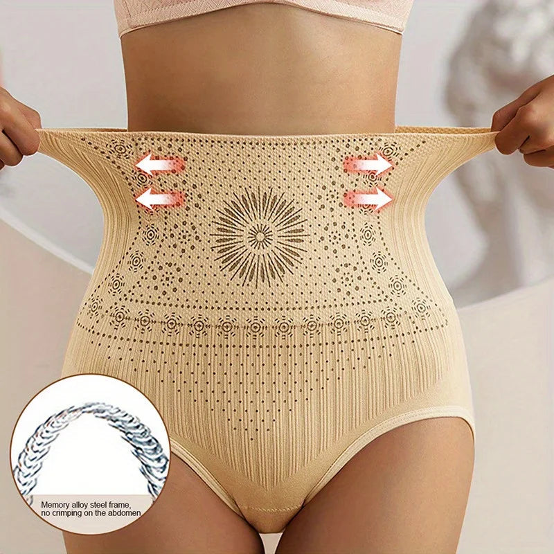 Damesonderbroek met hoge taille — bedrukte katoenen slip