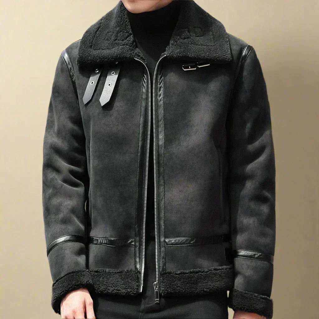Kappa voor heren, imitatie-mokka — elegante en warme winterjas met ceintuur