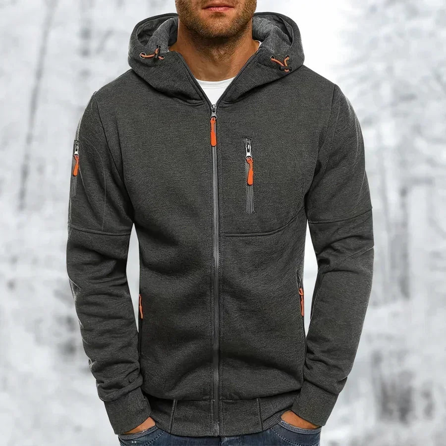 Herenhoodie — comfortabele jas met capuchon en ritssluiting