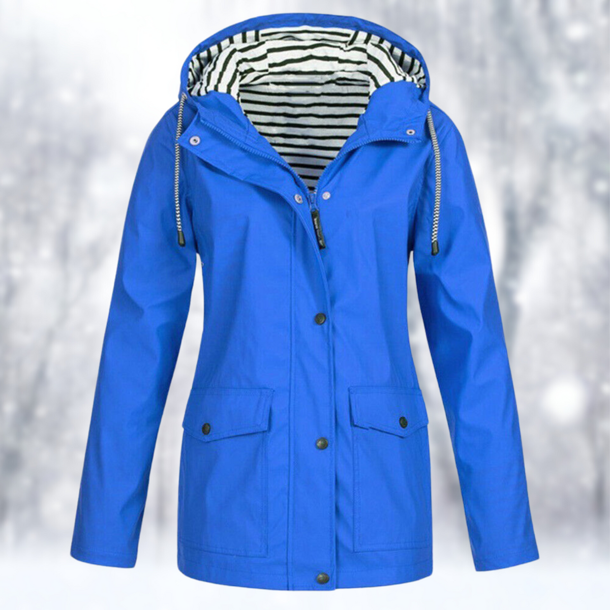 Damesjas, outdoor — water- en winddicht met capuchon