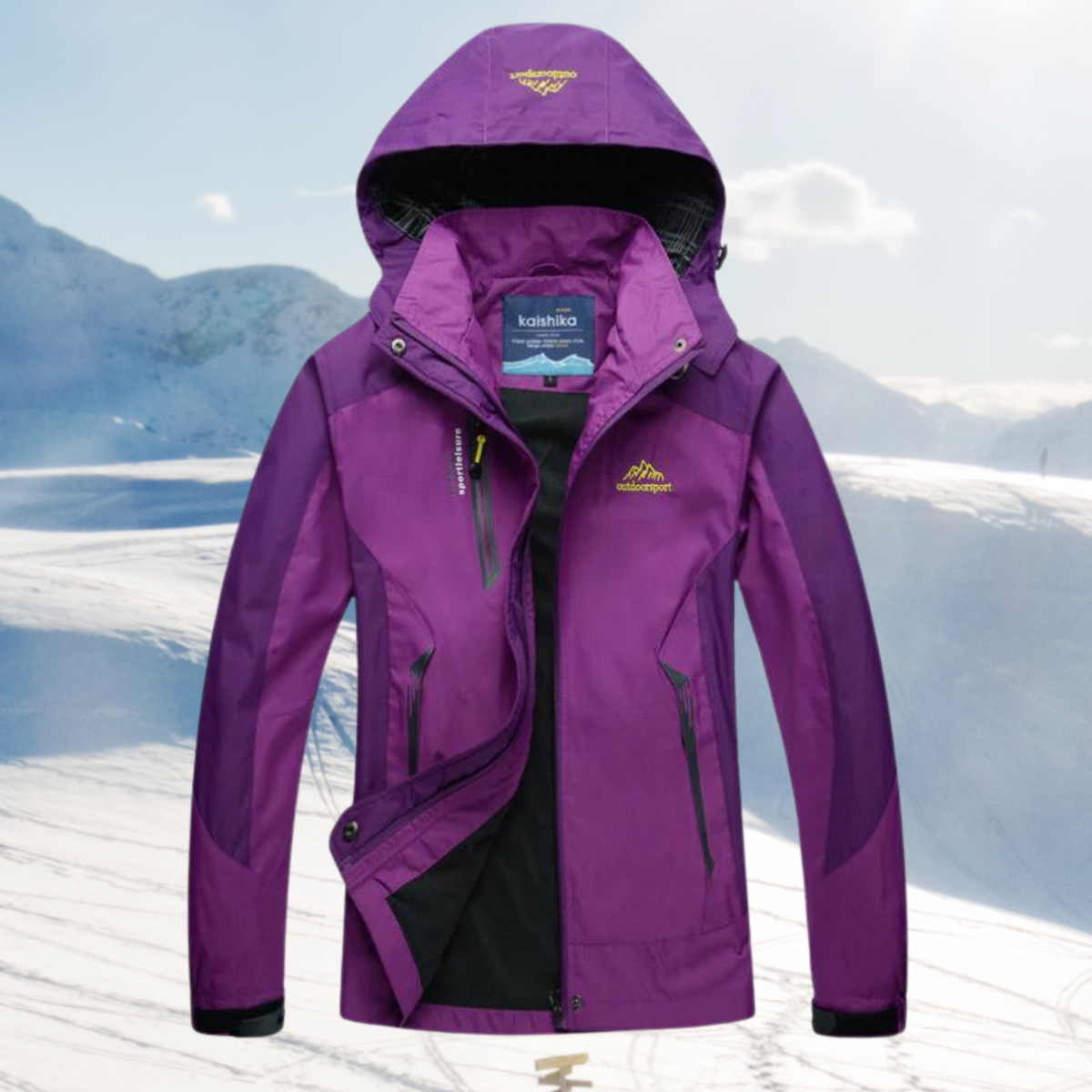 Dames functionele jas — wind- en waterdichte outdoorjas met capuchon