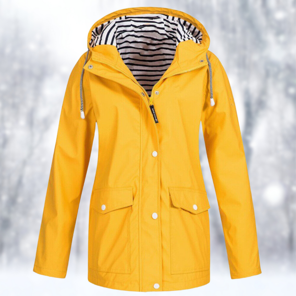 Damesjas, outdoor — water- en winddicht met capuchon