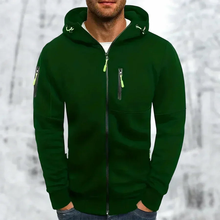 Herenhoodie — comfortabele jas met capuchon en ritssluiting