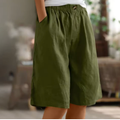 Dames shorts van katoen — losse pasvorm met elastische taille en zijzakken