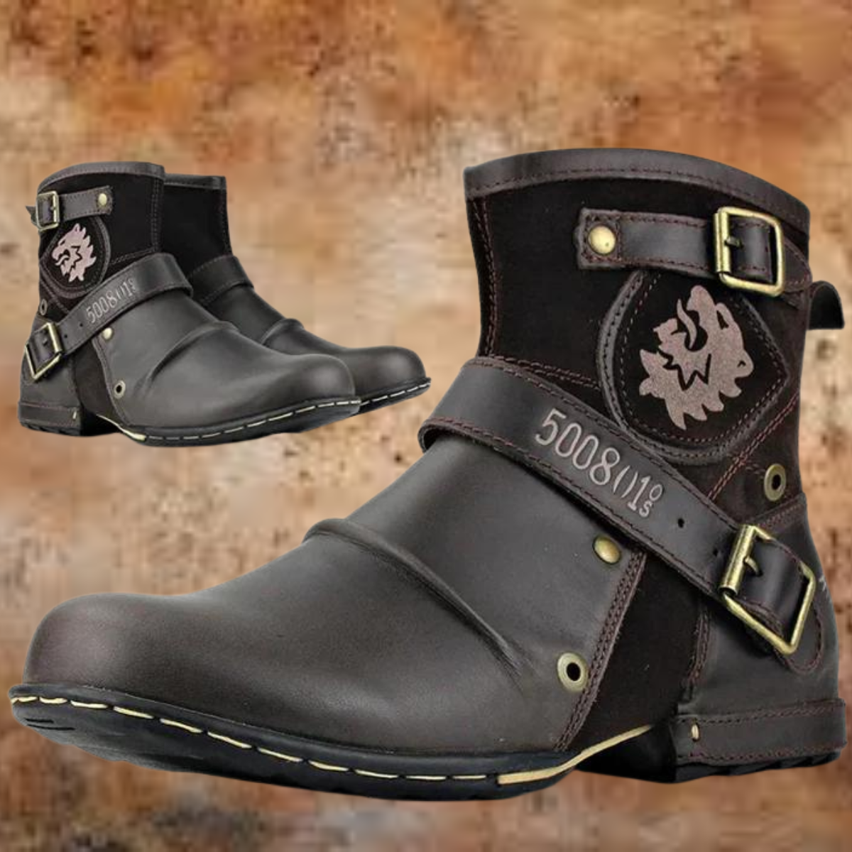 Herenboots in vintagestijl — robuuste laarzen van imitatieleer