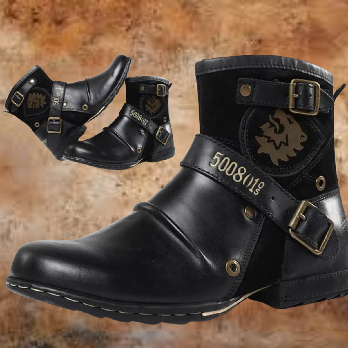 Herenboots in vintagestijl — robuuste laarzen van imitatieleer