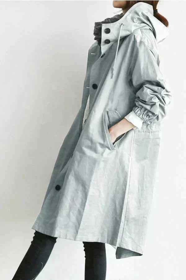 Dames regenjas — waterdicht en ademend met oversized capuchon