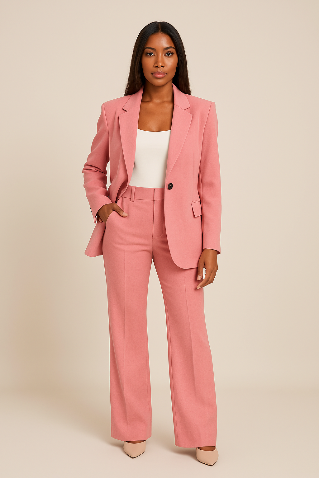 Dames pak — getailleerde blazer en pantalon
