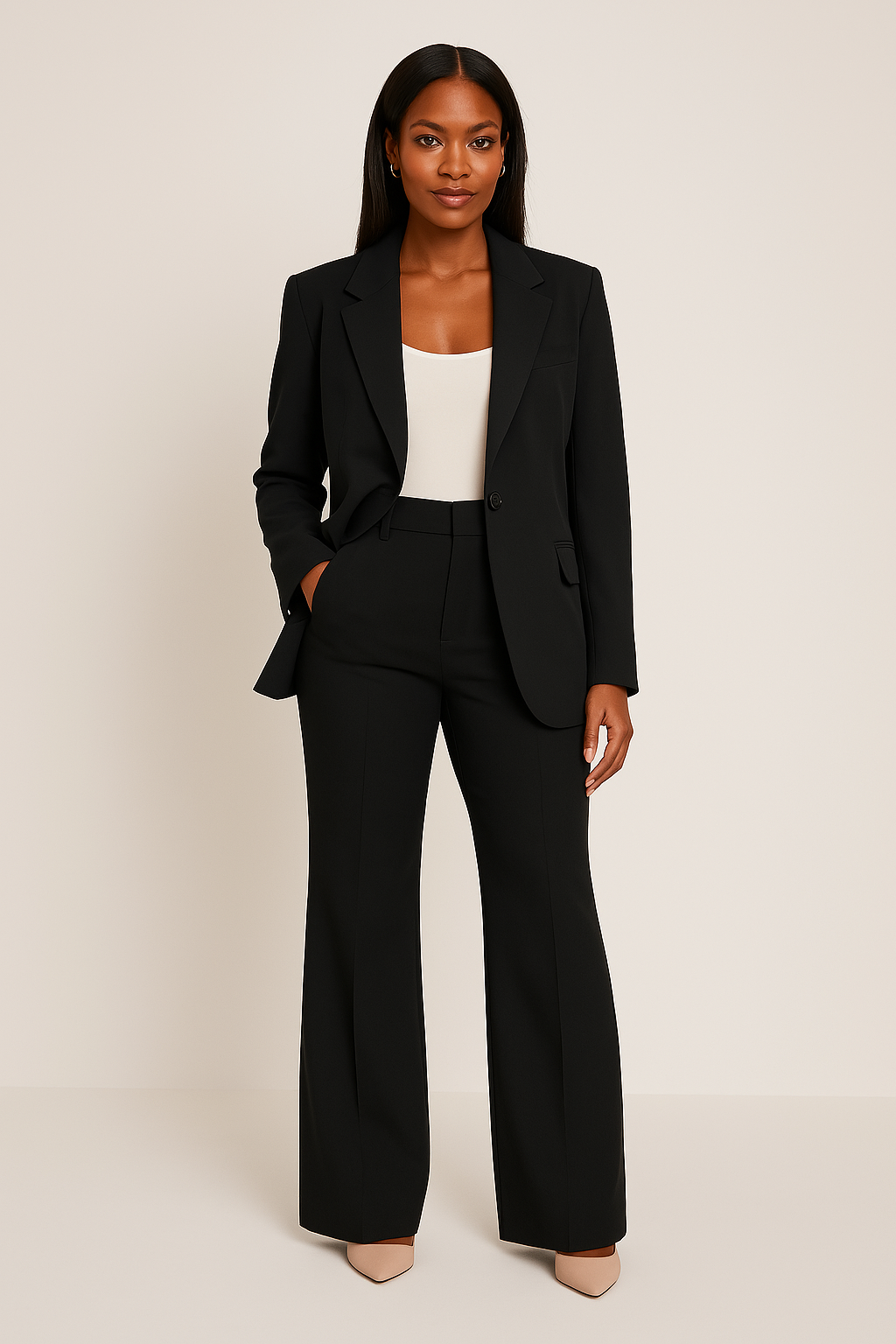 Dames pak — getailleerde blazer en pantalon