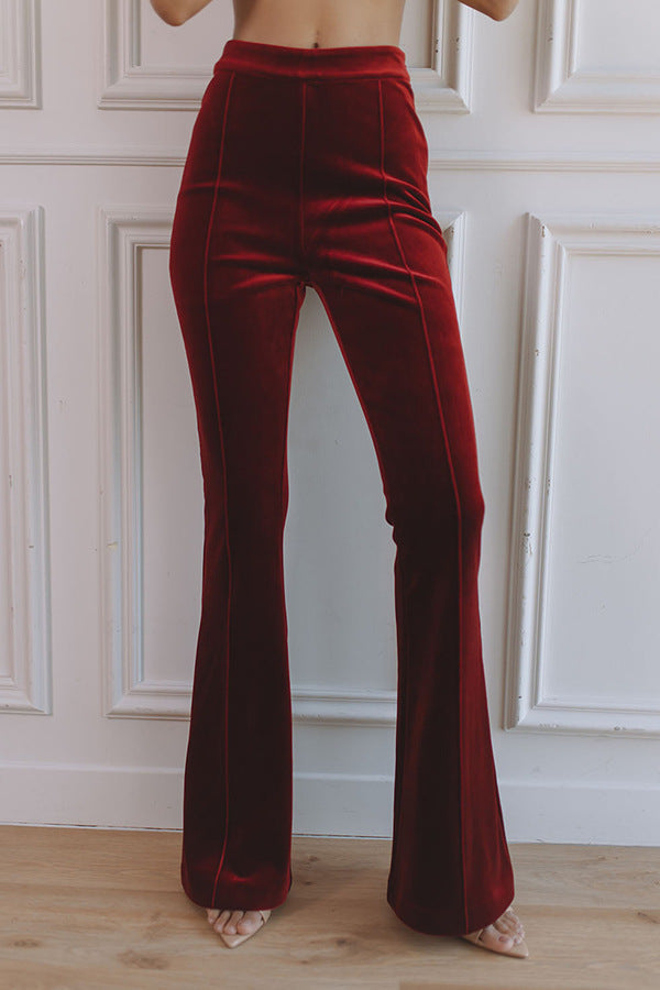 Damesblazerset van linnenmix — blazer en uitlopende pantalon voor werk en feest