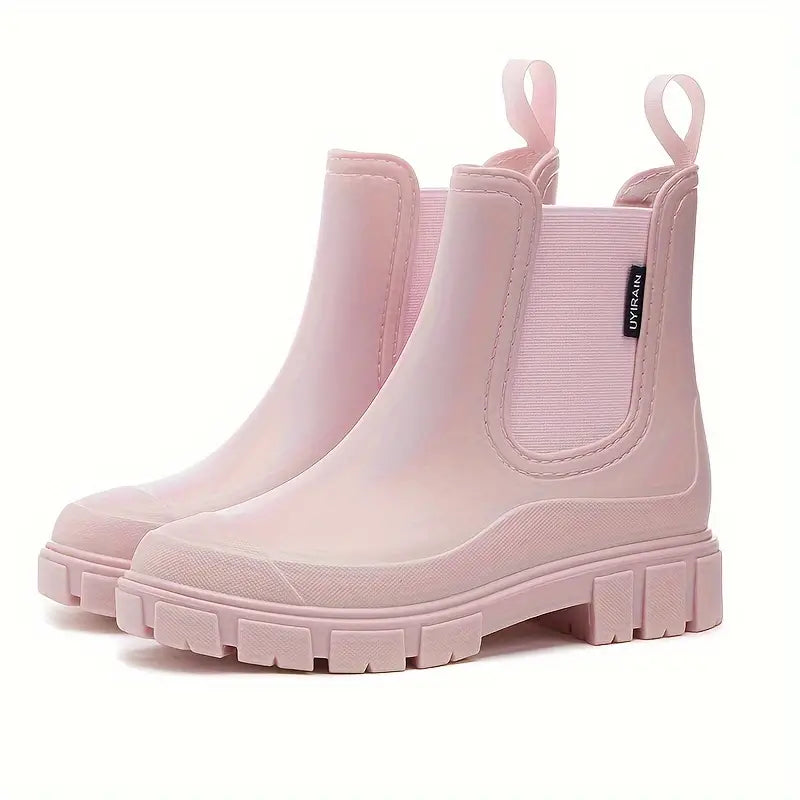Waterdichte Chelsea boots dames — gladde instaplaarzen van imitatieleer