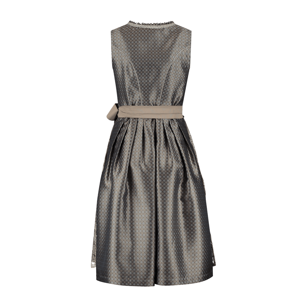 Tweedelige dirndl voor dames — bruine Oktoberfestjurk met bloemenpatroon