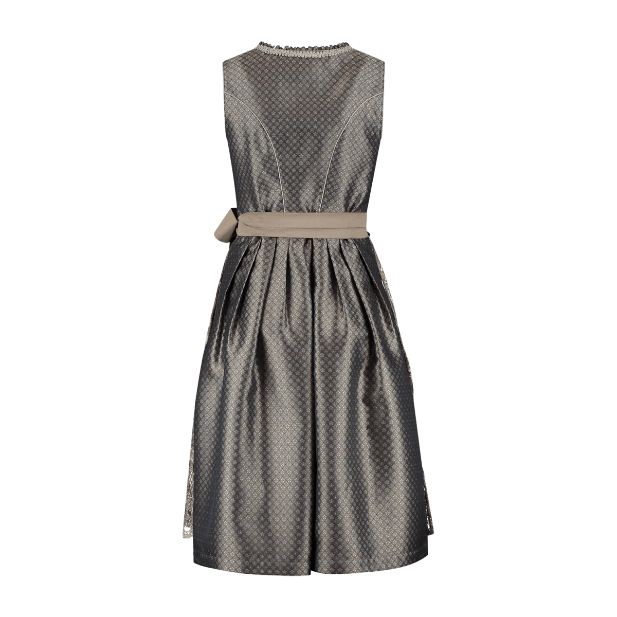 Tweedelige dirndl voor dames — bruine Oktoberfestjurk met bloemenpatroon