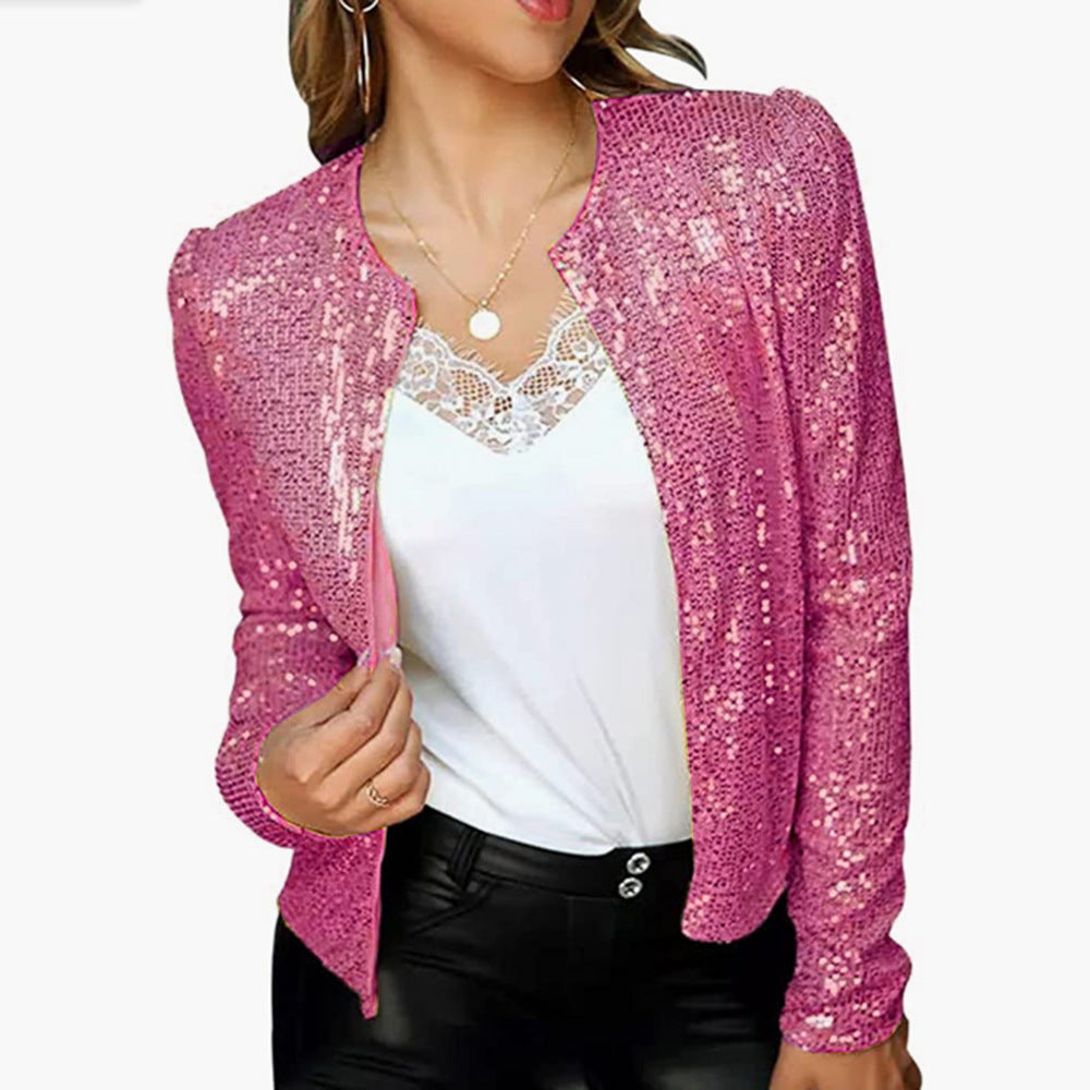 Damesblazer, stijlvol — elegante blazer in metallic tint