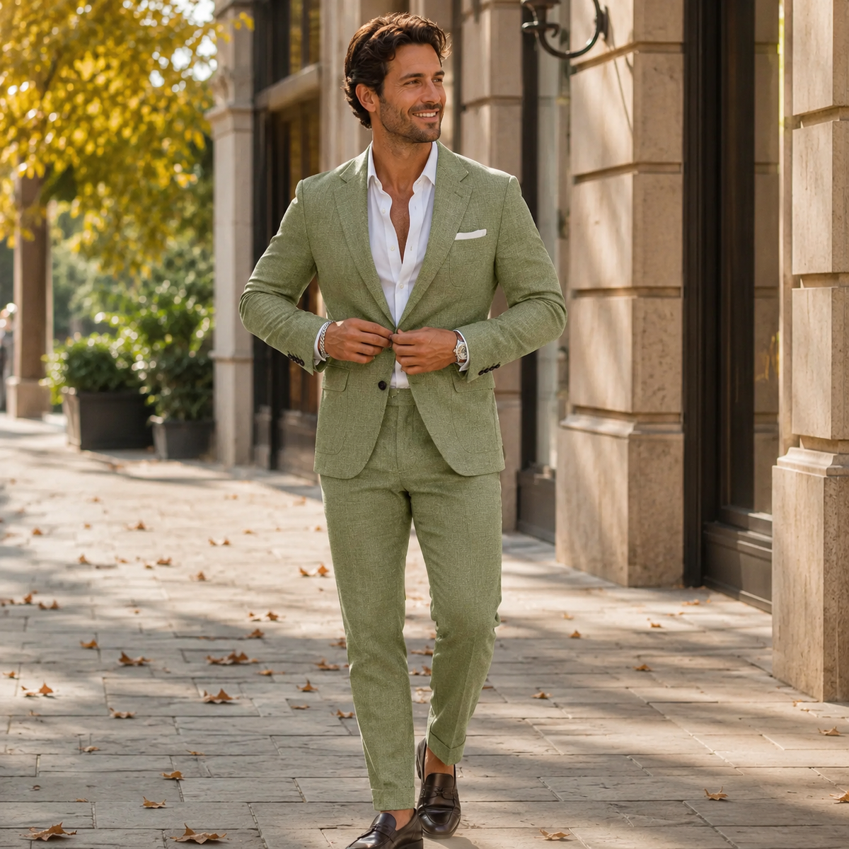 Heren pak, double-breasted — klassieke blazer en pantalon voor feestelijke gelegenheden