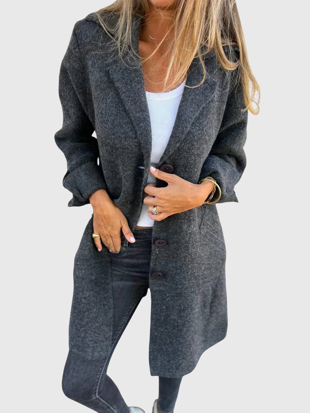 Damesblazer met knopen — tijdloze en getailleerde blazer