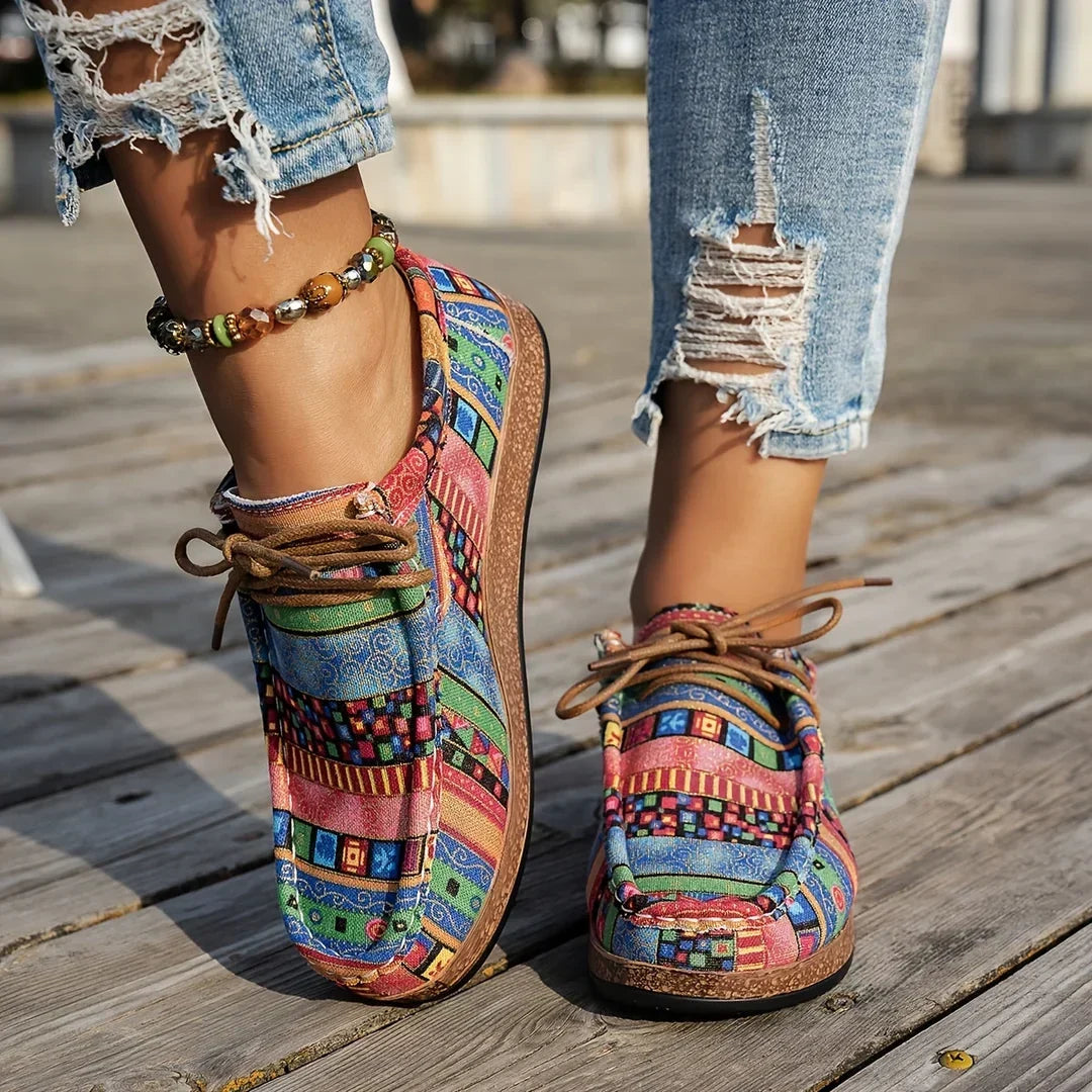 Dames comfortschoenen met veters — comfortabele wandelschoenen met ondersteuning
