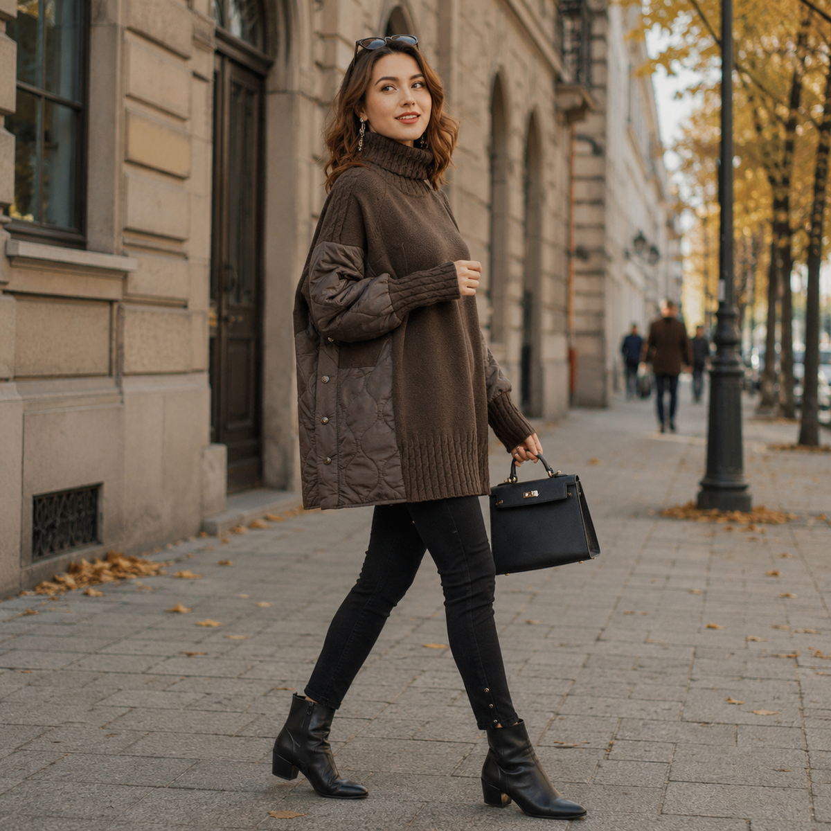 Dames coltrui — zachte gebreide trui van acryl met een losse pasvorm voor herfst en winter