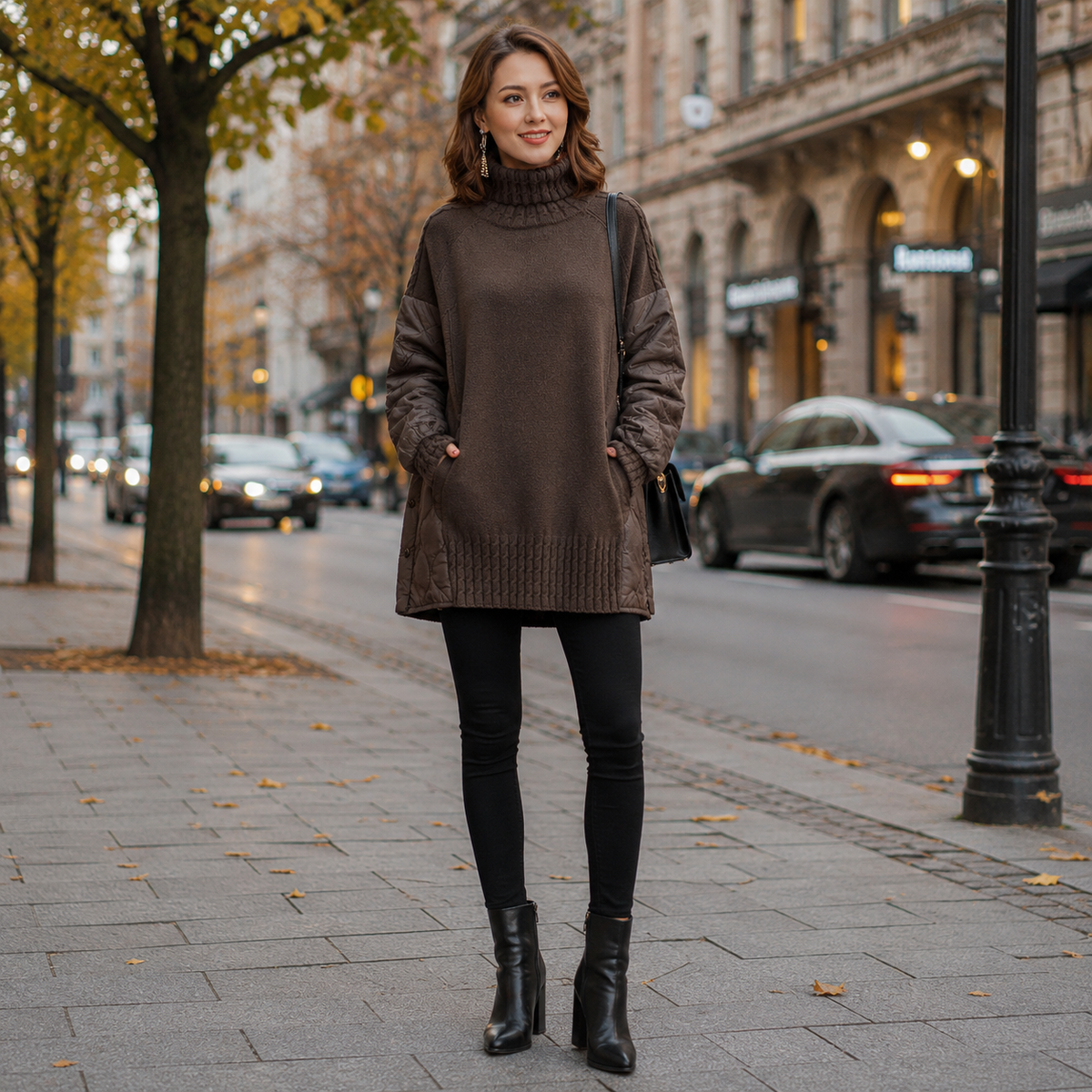 Dames coltrui — zachte gebreide trui van acryl met een losse pasvorm voor herfst en winter