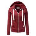 Dameshoodie, slim fit — met rits en trekkoord, van een katoenmix