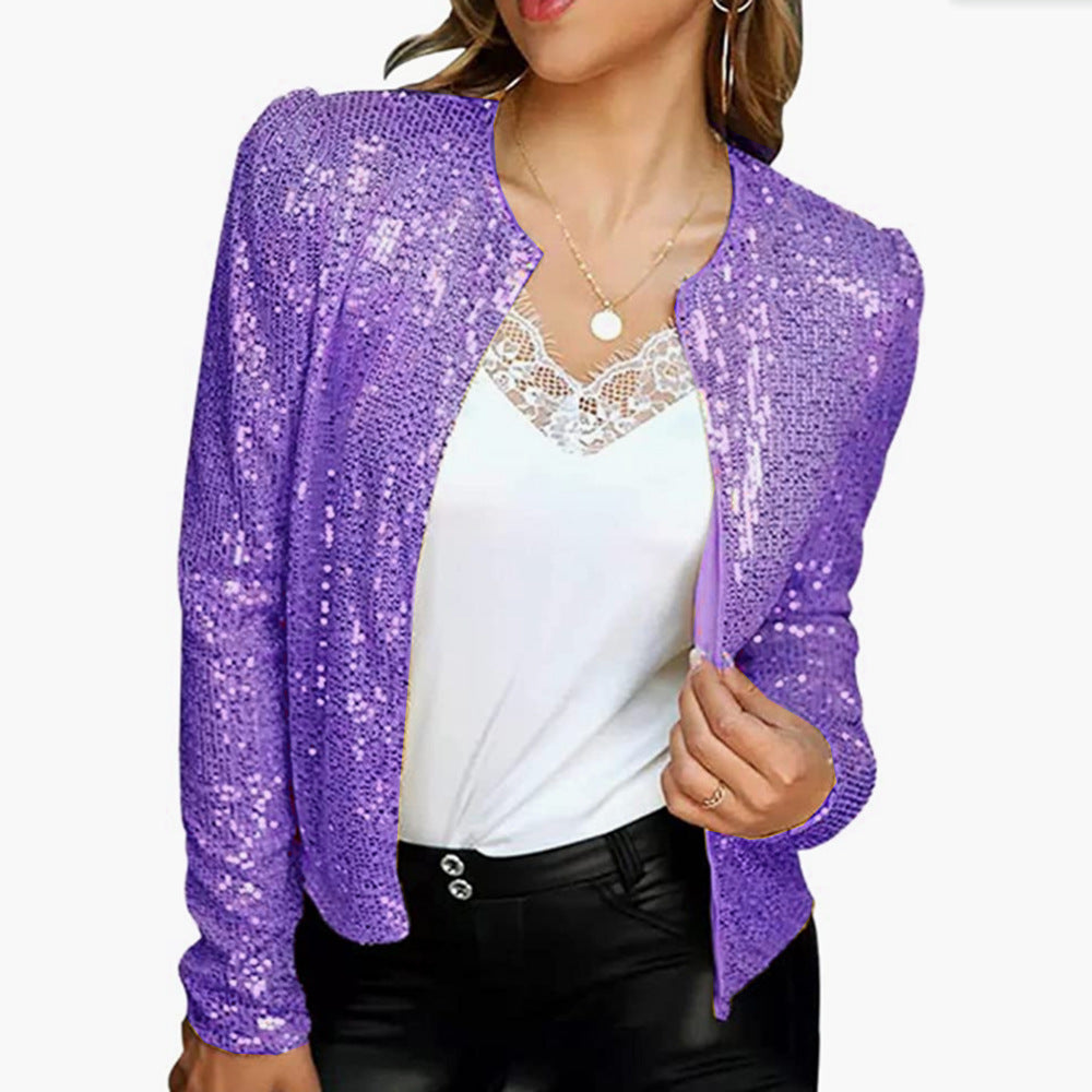 Damesblazer, stijlvol — elegante blazer in metallic tint