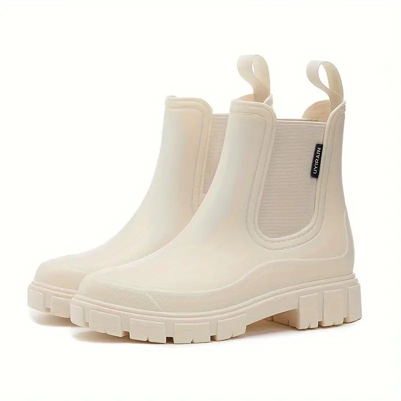 Waterdichte Chelsea boots dames — gladde instaplaarzen van imitatieleer