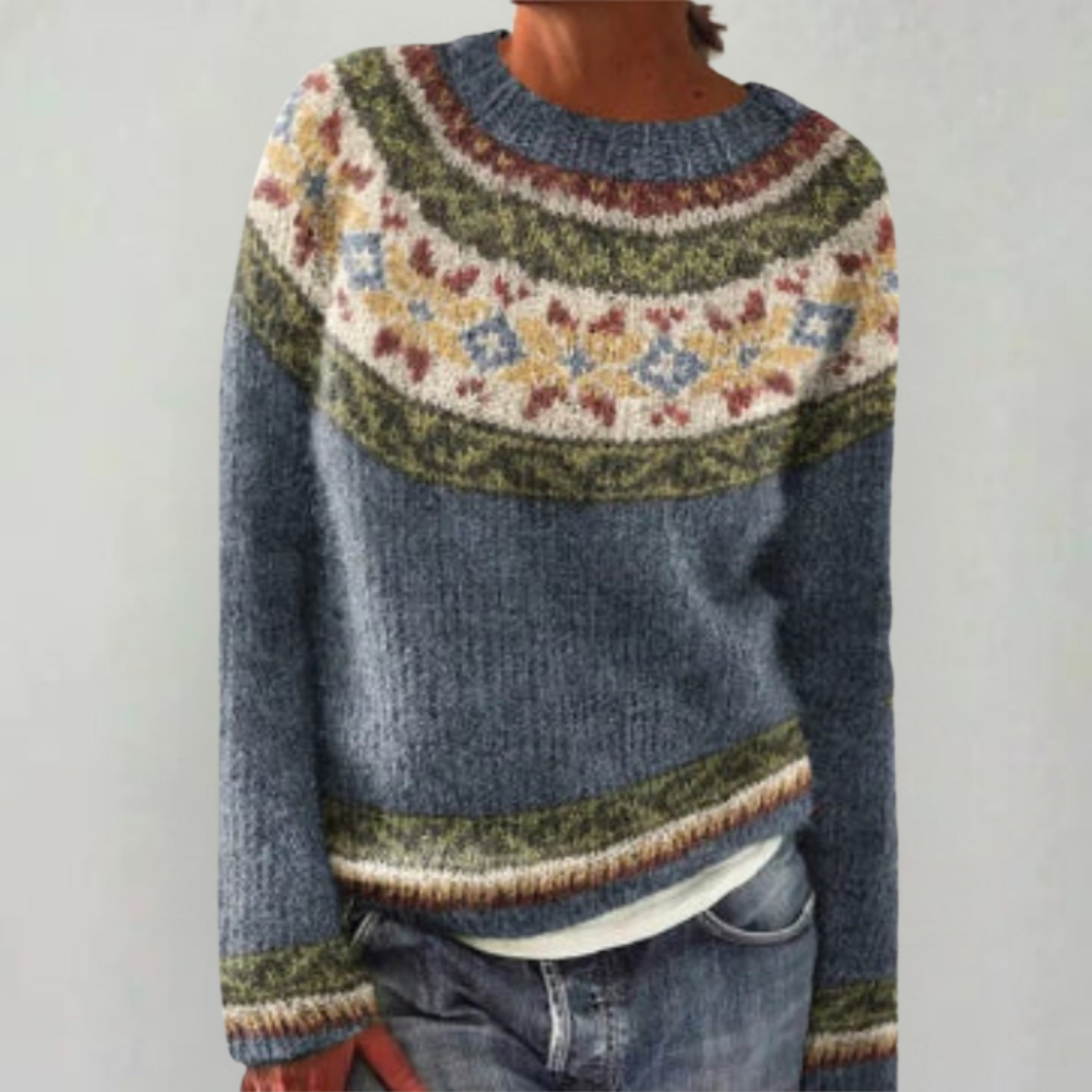 Dames gebreide trui van acryl — zachte pullover met ronde hals voor dagelijks gebruik