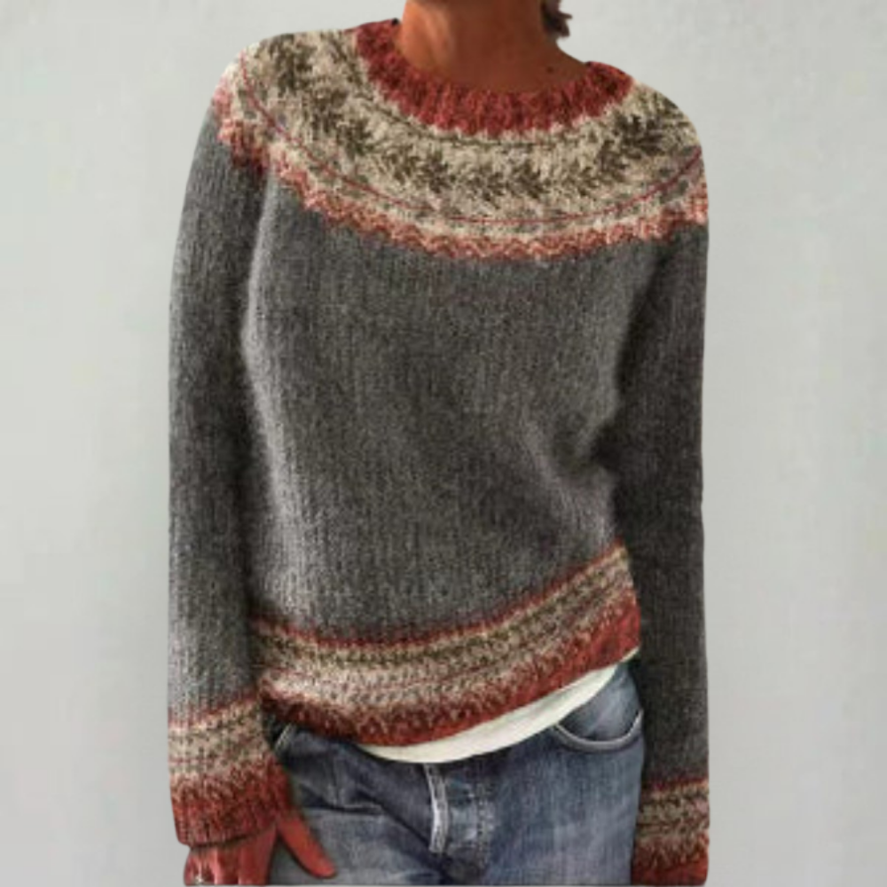 Dames gebreide trui van acryl — zachte pullover met ronde hals voor dagelijks gebruik