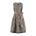 Tweedelige dirndl voor dames — bruine Oktoberfestjurk met bloemenpatroon