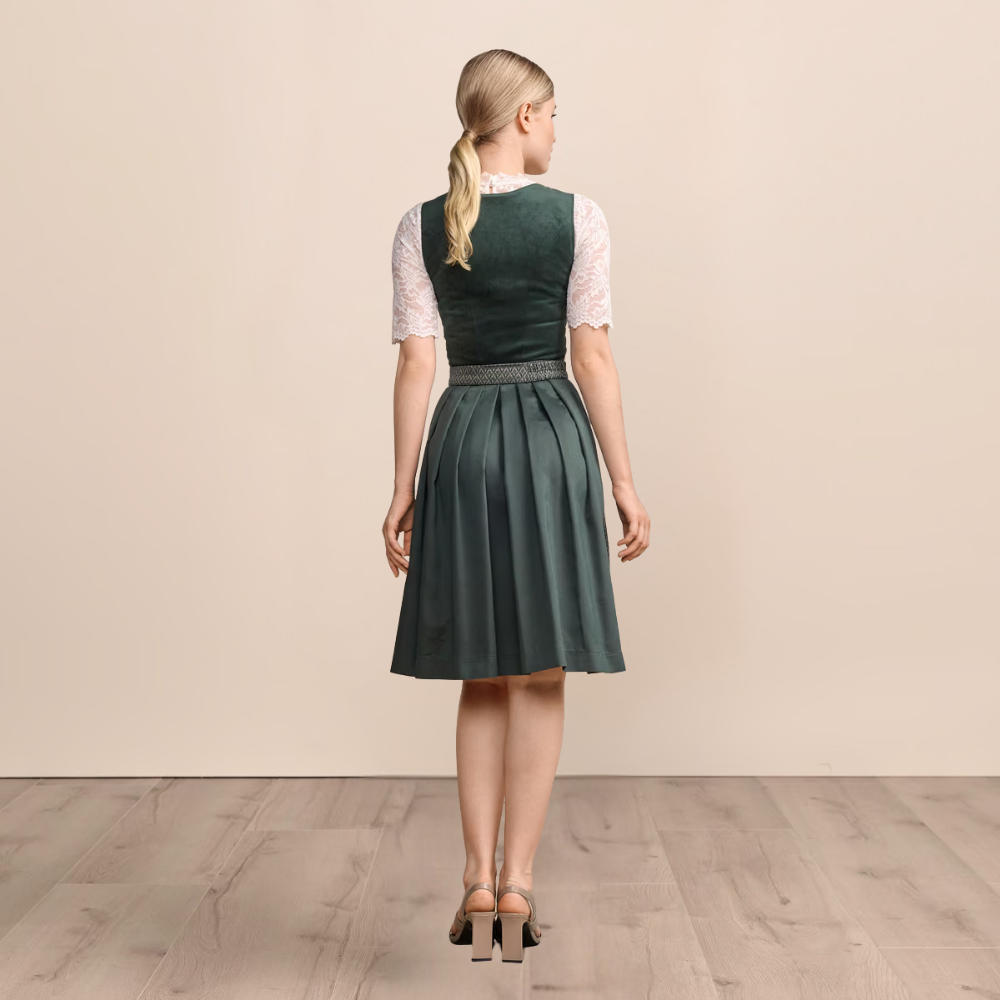Donkergroene dirndl voor dames — Oktoberfestjurk (60 cm)